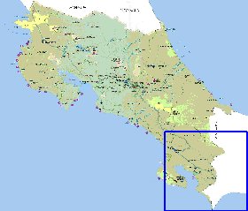 Administratives carte de Costa Rica en espagnol