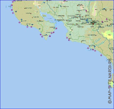 Administratives carte de Costa Rica en espagnol