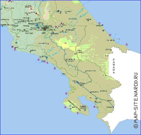 Administrativa mapa de Costa Rica em espanhol