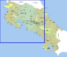 Administratives carte de Costa Rica en espagnol