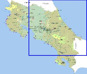 Administratives carte de Costa Rica en espagnol