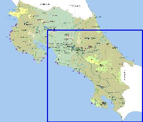 Administrativa mapa de Costa Rica em espanhol