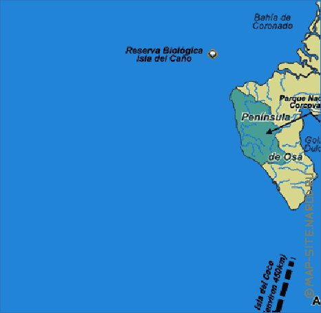 mapa de Costa Rica em frances