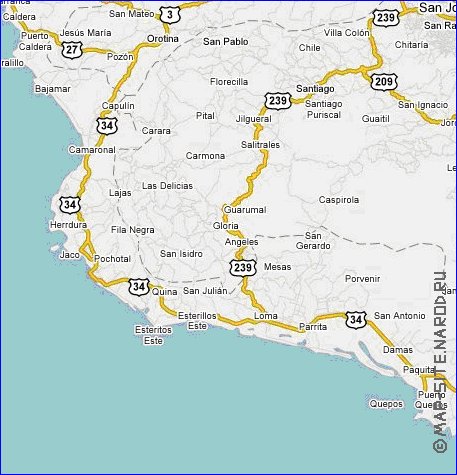 carte de Costa Rica