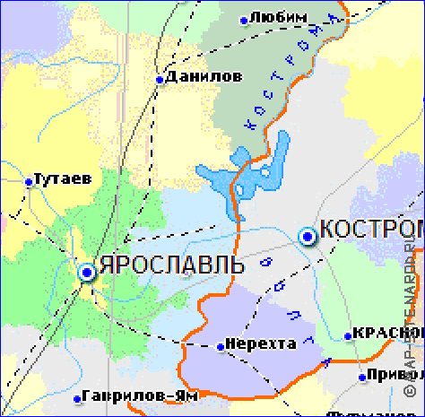 mapa de Oblast de Kostroma
