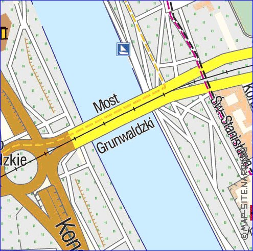 mapa de Cracovia em polones