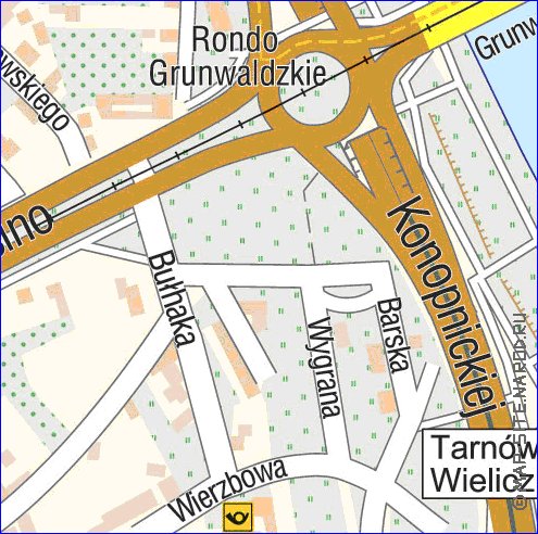 mapa de Cracovia em polones