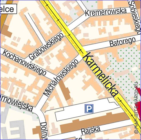 mapa de Cracovia em polones