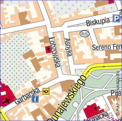 mapa de Cracovia em polones