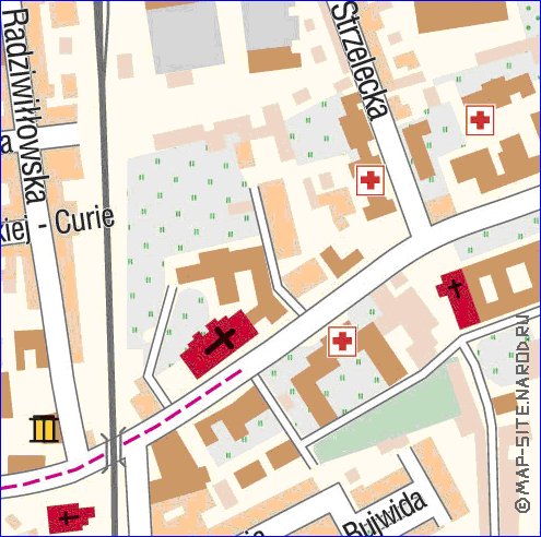 mapa de Cracovia em polones