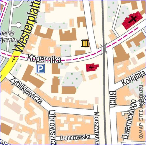 mapa de Cracovia em polones