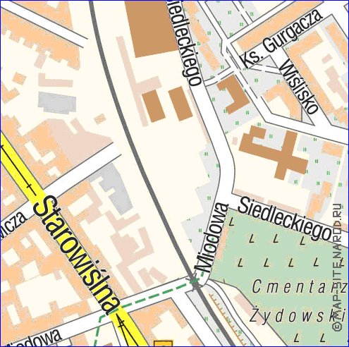 mapa de Cracovia em polones