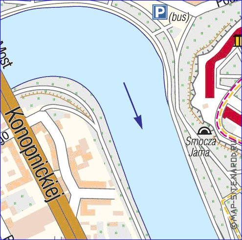 mapa de Cracovia em polones