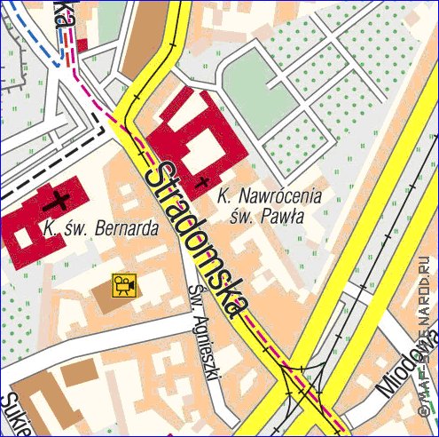 mapa de Cracovia em polones