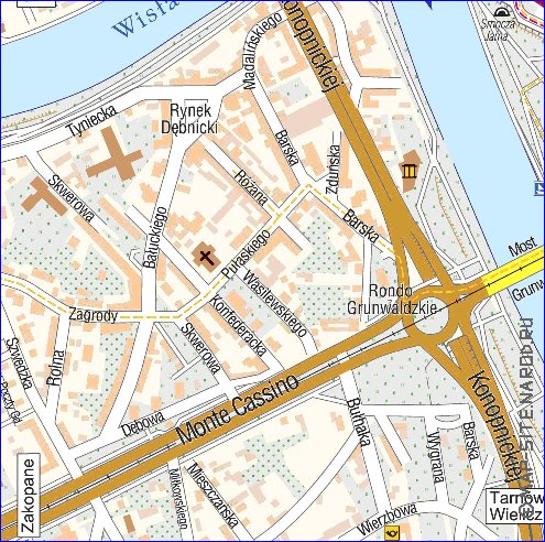 mapa de Cracovia em polones