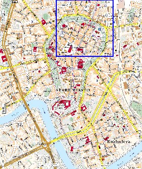 mapa de Cracovia em polones