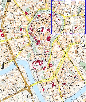 mapa de Cracovia em polones