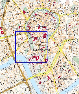 mapa de Cracovia em polones