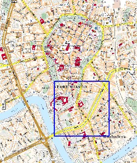 mapa de Cracovia em polones