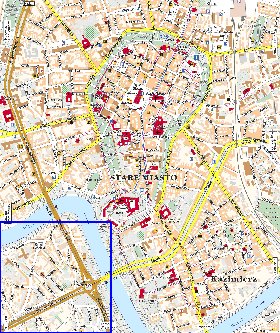 mapa de Cracovia em polones