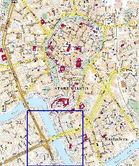 mapa de Cracovia em polones