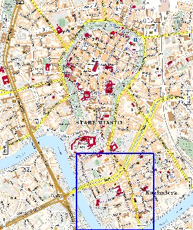 mapa de Cracovia em polones