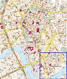 mapa de Cracovia em polones