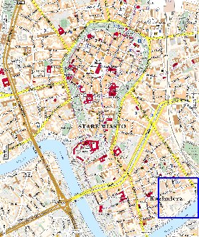 mapa de Cracovia em polones