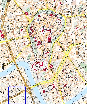 mapa de Cracovia em polones