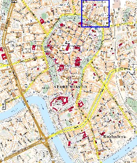 mapa de Cracovia em polones