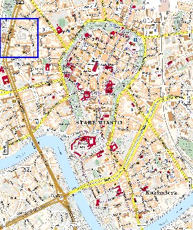 mapa de Cracovia em polones