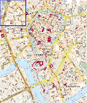 mapa de Cracovia em polones