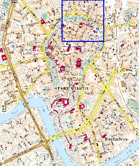 mapa de Cracovia em polones