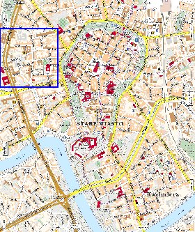 mapa de Cracovia em polones