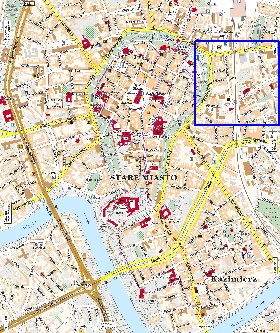 mapa de Cracovia em polones