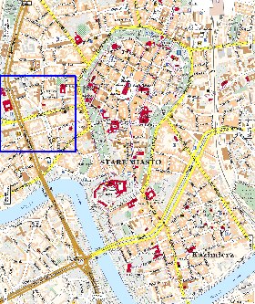 mapa de Cracovia em polones