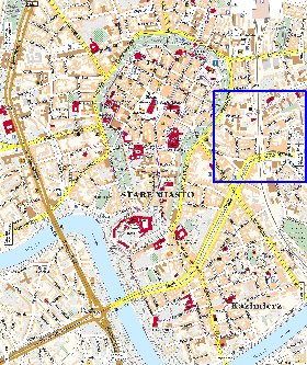 mapa de Cracovia em polones