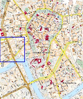 mapa de Cracovia em polones