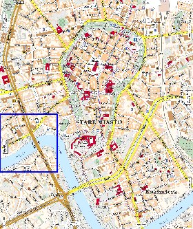 mapa de Cracovia em polones