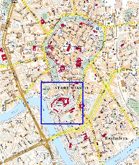 mapa de Cracovia em polones