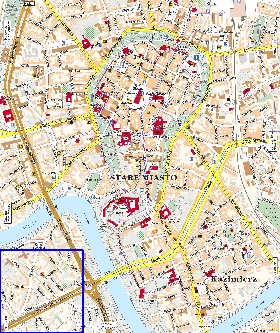 mapa de Cracovia em polones