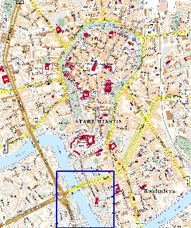 mapa de Cracovia em polones