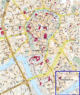 mapa de Cracovia em polones