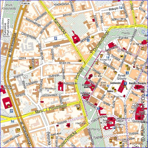 mapa de Cracovia em polones