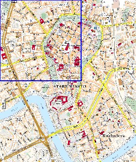 mapa de Cracovia em polones