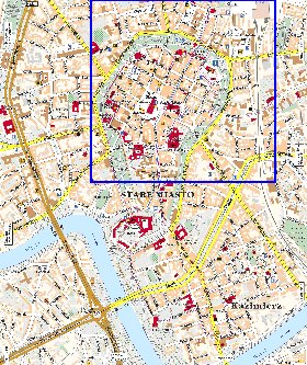 mapa de Cracovia em polones