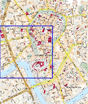 mapa de Cracovia em polones