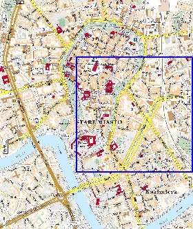 mapa de Cracovia em polones