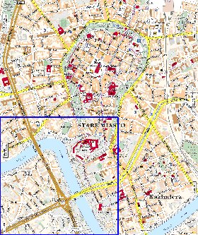 mapa de Cracovia em polones