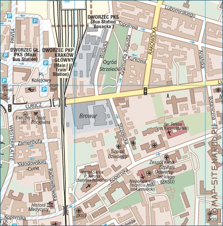 mapa de Cracovia